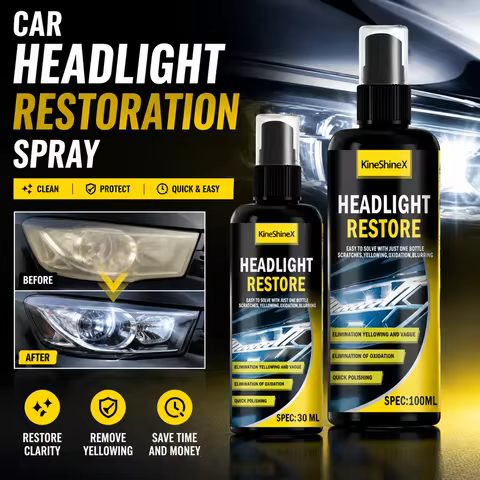 30/100ml Car Headlight Restoration Spray Quick Polish Cleaning Agent Lamp Renovation Fluid Remove Ye