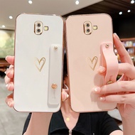 Phone Case for Samsung Galaxy J6 Plus J6+ J7 2017 J7 Pro J7 Prime J730 ON7 2016 Luxury Plating Love Heart Holder Shockproof Stand Silicone Case Cover