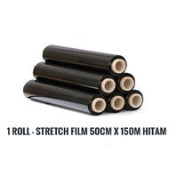 HITAM Stretch FILM 50CM X 150M Black PLASTIC WRAPPING PLASTIC WRAP (Unit)