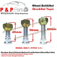 Skru Nat Tayar Wheel Bolt And Nut For Perodua Kancil Kenari Kelisa Viva Kembara Rusa Myvi Alza