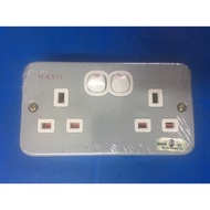 13A 2Gang Metal Switch Socket