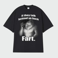 If They Talk Behind Yo Back Fart Wolf Literally Me Funny Meme T-shirt Clothing Harajuku Retro Haraju