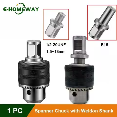1.5-13mm Capacity Drill Chuck Adapter Quick Change Converter with 3/4″ Weldon Shank, 1/2-20UNF / B16