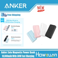 Anker Zolo Magnetic Power Bank, Compact 10,000mAh Wireless Portable Charger with 30W Max Fast Chargi