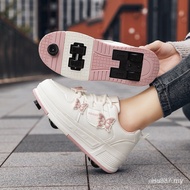 Eight-Wheel Invisible Runaway Shoes Children's Sports Roller Skate Shoes Girls Four-Wheel Shrinking 