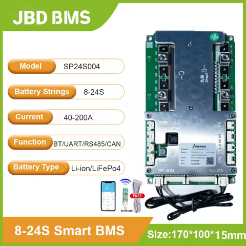 JBD BMS 8S~24S LiFePo4 10S 13S 16S 20S 22S 24S Li-ion Bms Balance Management System Bluetooth Smart