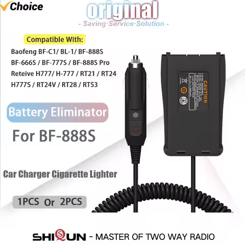 BAOFENG BL-1 Battery Eliminator BF-888S Car Cigarette Lighter Charger For BF-666S BF-777S RT24 H777S
