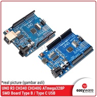 Arduino UNO R3 Clone CH340 CH340G SMD Type B Type C USB SMD Board