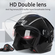 RYR Open Face Helmets with Dual Sun Visor– Motorcycle Helmet for Men and Women 3/4 Helmets Vespa Hel