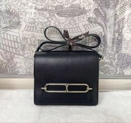 🌈Hermes🧡Mini Roulis 19🧡黑色銀扣🌈99新🌟Swift皮🌟miniroulis🌟roulis19🌟愛馬仕🌟