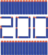 Nerf AUKND 200Pcs Bullet Refill Darts Premium Foam Bullets Pack Compatible for N-Strike Elite Guns, Universal Dart Ammo Pack, Firm and Safe Toy Guns Accessories, 7.2cm - Blue