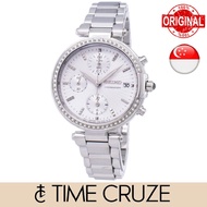 [Time Cruze] Seiko SNDV41 Chronograph Quartz Diamond Accent Stainless Steel Silver Dial Women Watch SNDV41P1