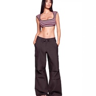 Iamgia Contrast Color Stripes Sleeveless Vest Top - Complements Overalls