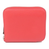 HERMES Epsom皮革Silk In Wallet銀扣錢包Bougainvillier