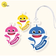 GANTUNGAN Custom Name Bag Tag Acrylic Baby Shark Luggage Tag Luggage Bag Decoration UV Print Hanger Bag
