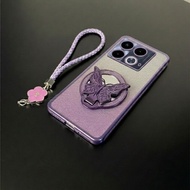 Infinix Note 40 40s 40 Pro GT 50 Pro GT 30 Pro Luxury Glitter Case Butterfly mirrorRing Free Flower 