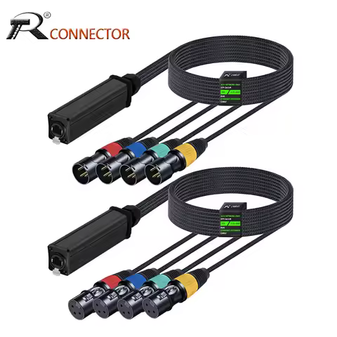 4 CH Multi Network Receiver Over Ethercon Cable XLR Extender for Stage Lighting Recording Studio-XLR