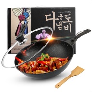 ST/🎀Korean-Style Medical Stone Non-Stick Pan Non-Lampblack Cooking Pan Household Die-Casting Non-Stick Wok Health Wok IN