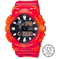 Casio G-Shock G-Lide GAX-100MSA-4A Red Semi-Transparent Resin Band Moon Data Tide Graph Thermometer Digital Sports Watch