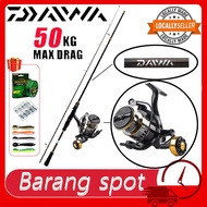 DAIWA Reel Pancing Set Portable Fishing Rod Reel Set 2 Section 12+1BB 5.2:1 High Speed Combo Set