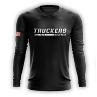 [Ready Stock]Truckers Print Men Long Sleeve T-Shirt Baju Lelaki Casual Black Tee