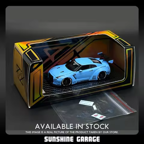404 Error 1:64 LBWK GTR R35 Bright Blue Resin Diorama Car Model Collection Miniature Toys