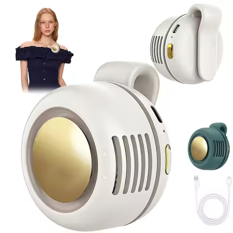 New Portable Silent Mini Bladeless Electric Fan,Small fan Clip on Shirt Waist Mini Bladeless Fan Adj