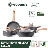 Ecowin Cookware kuali non stick Pan Set 4 PCS Medical Stone Suitable for All Stove PFOA & PTFE Free