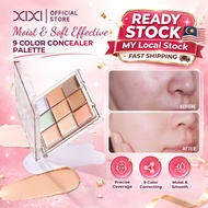 Xixi 9 Color Concealer Palette Full Coverage for Dark Circles Acne Marks Spots Smooth Cream Blendabl