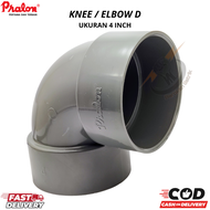 Keni 4 in PVC / Knee 4" Elbow 4" L merek PRALON/Keni 4" PVC / Elbow 4/Bahan PVC Tebal Seperti RUCIKA