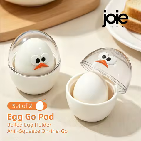 Joie Portable Egg Holder 2pcs Shatter‑Proof Egg Case Boiled Egg Holder For Office School Gym Picnic 
