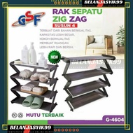 GSF G-4604 SHOE RACK 4-TIER ZIG ZAG SHOE RACK/ GSF 4604 4-TIER SHOE, SANDALS, SANDALS, AND SANDALS R