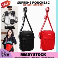 Supreme Chest Bag Pouch Bag Waist Bag Man Adjustable Strap Square Beg Dada Pinggang Lelaki Hitam 黑色红