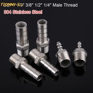 TIOMNV56H4 1Pcs Hose Connector, 304 Stainless Steel BSPT Pipe Joint, Durable 6mm To 12mm Connector A