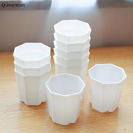 Queenten 5Pcs  Pot Imitation Ceramic Octagonal Small Resin Flower Pot QT
