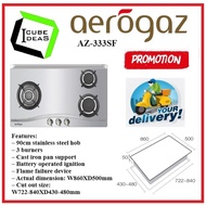 Aerogaz 90CM Stainless Steel Hob with 3 Burner AZ-333SF/express home delivery