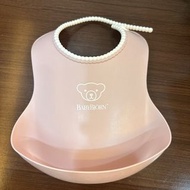 二手7成新/瑞典 BabyBjorn 圍兜  軟膠珠邊防屑圍兜 學習餐具