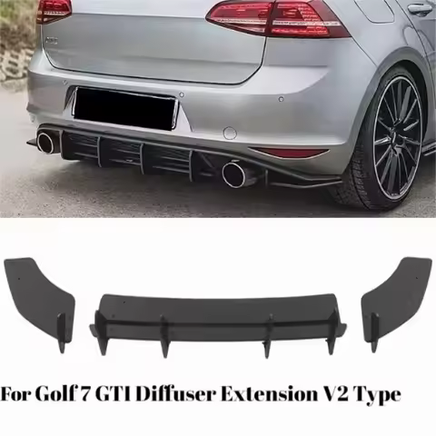 Rear Bumper Diffuser Lip Splitter Applicable for Volkswagen Golf 7 GTI Diffuser Extension V2 Type Mo