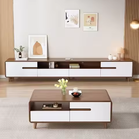 Modern Minimalist TV Stand TV Cabinet Console Living Room Bedroom Space Saving Storage Coffee Table 