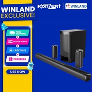 Konzert by Winland 5.1CH Sound bar Speaker System Soundbar with Bluetooth USB Optical Line In HDMI &