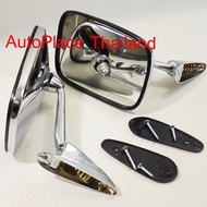 FOR FORD CORTINA MK1 2 3 ESCORT MK1 2 BLACK RIM CHROME DOOR Wing Mirrors PAIR