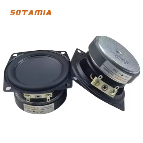 SOTAMIA 2Pcs 2.5 Inch Portable Audio Power Speaker 4 Ohm 15W Rubber Waterproof Loudspeaker DIY Hifi 