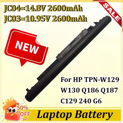 JC04 JC03 14.8V/10.95V 2600mAh Laptop Battery for HP TPN-W129 W130 Q186 Q187 C129 240 15-BS G6 15-BW