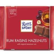 Ritter Sport Rum Raisin Hazelnuts / Non Halal 100G (EXP DATE : 17/10/2024)