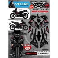 COVERSET YAMAHA Y16 V2 ABS DESIGN HITAM BATMAN Y16-V2-ST-1 TANAM KILANG VELOZI