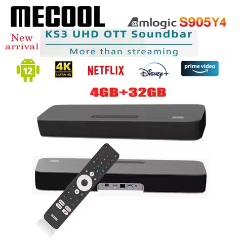 [Genuine]MECOOL KS3 Soundbar TV Box Google Netflix Certified Dolby Atmos Dolby Vision Surround Sound
