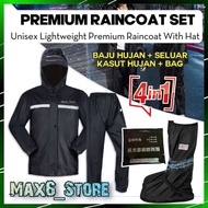 4in1 Motorcycle Raincoat Motor Baju Hujan Set Motorcycle Bike Bicycle Outdoor Waterproof Kasut Hujan