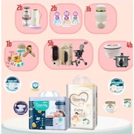 [1B gives away toys - 2b gives a sled) Gooby diapers, anti-spill day diapers NB70/S56/M46/L56/XL52/X