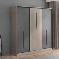 Wardrobe solid wood modern simple household bedroom sliding door integral cabinet 2024 new economica
