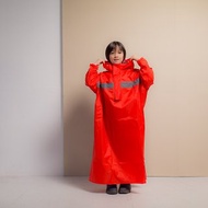 兒童頂峰背包款太空式雨衣-橘紅